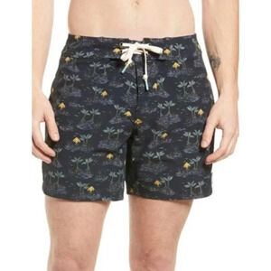Marine Layer Navy Floral Swim Board Shorts
